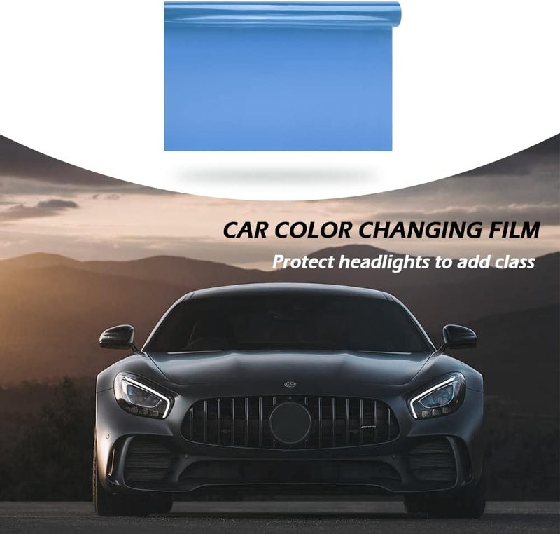 wedfish 12 X 48inch Car Light Tint Film, Cuttable&Stretchability Car Headlight Taillight Fog Light Vivid Vinyl Wrap Protector,Non-Marking Self-Adhesive Decals Car Decor (Light Blue) - Image 4